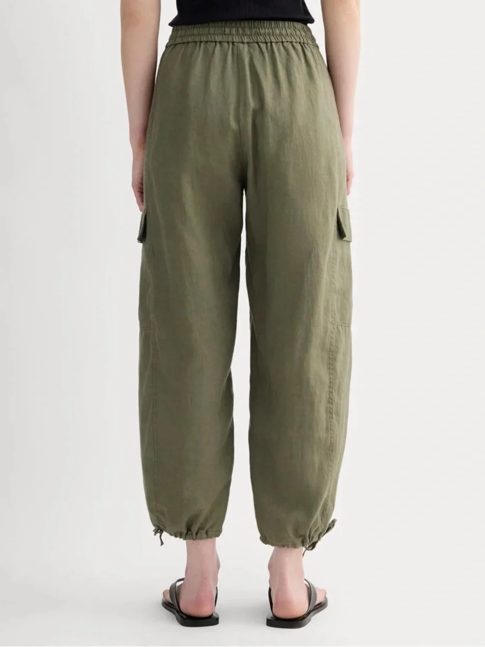 Everlane Linen Cargo Pants Kalamata Olive Green Size XL